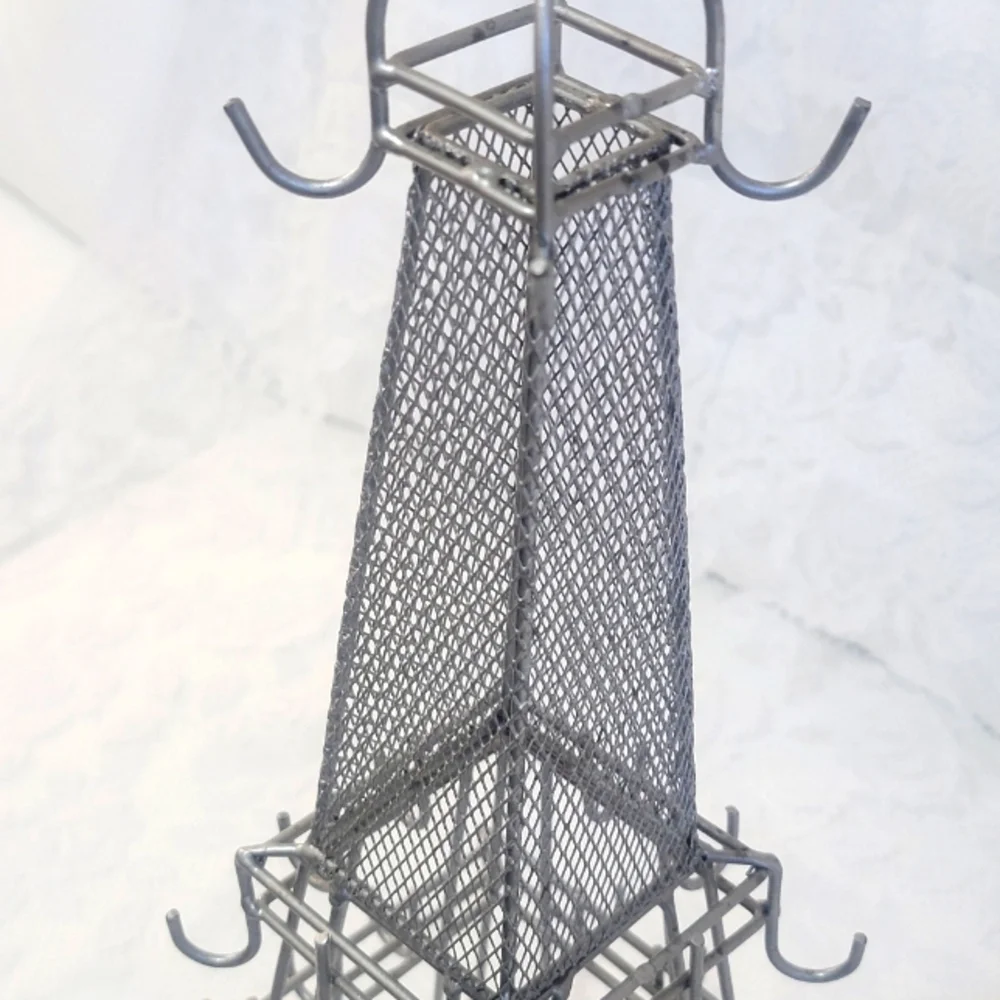 Paris Eiffel Tower Metal Jewelry Organizer Stand Necklace Bracelet Ring Holder